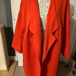 Elegant Women's Orange Drape Blazer